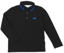 1 x HUGO BOSS Polo Shirt Black L/Sleeve - New With Tags - Size: 16A - Ref: J25E35 - CL580 - NO VA