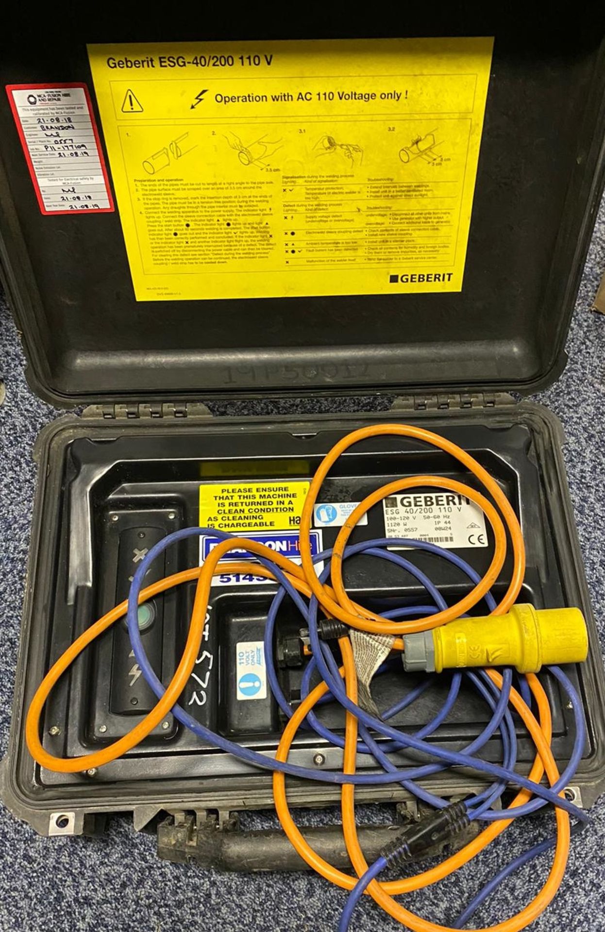 1 x Geberit Esg 40/200 110V Pipe Welding Kit - Used condition - CL011 - Location: Altrincham WA14 - Image 2 of 4