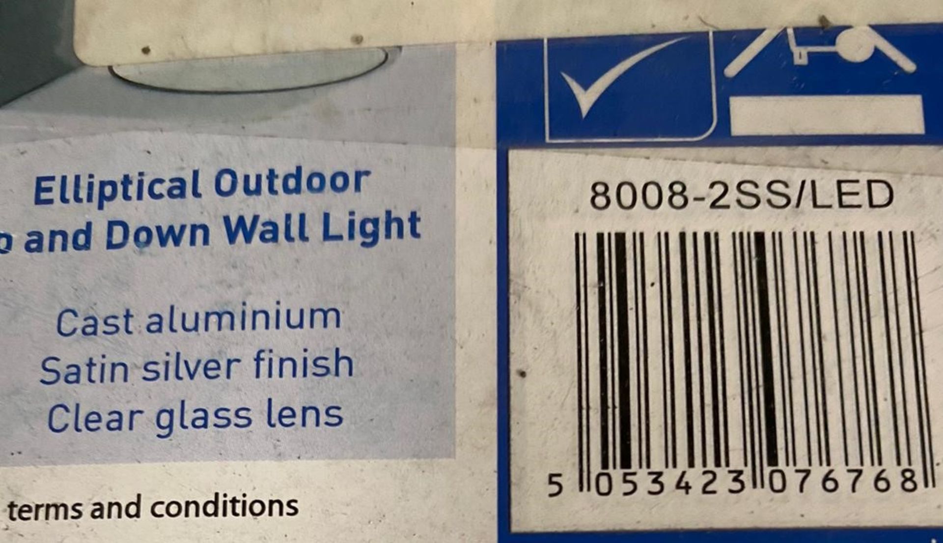 2 x Searchlight Elliptical Outdoor Light - Ref: 8008-2SS/LED -New and Boxed - RRP: £55(each) - Image 2 of 4