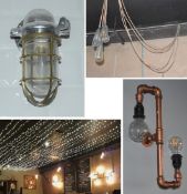 Large Collection of Assorted Light Fittings to Include Chandeliers, String Lighting, Rope Lights,
