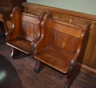 2 x Small Church Pew Seating Benches - 60cm Wide Monks Bench - CL586 - Location: Stockport SK1