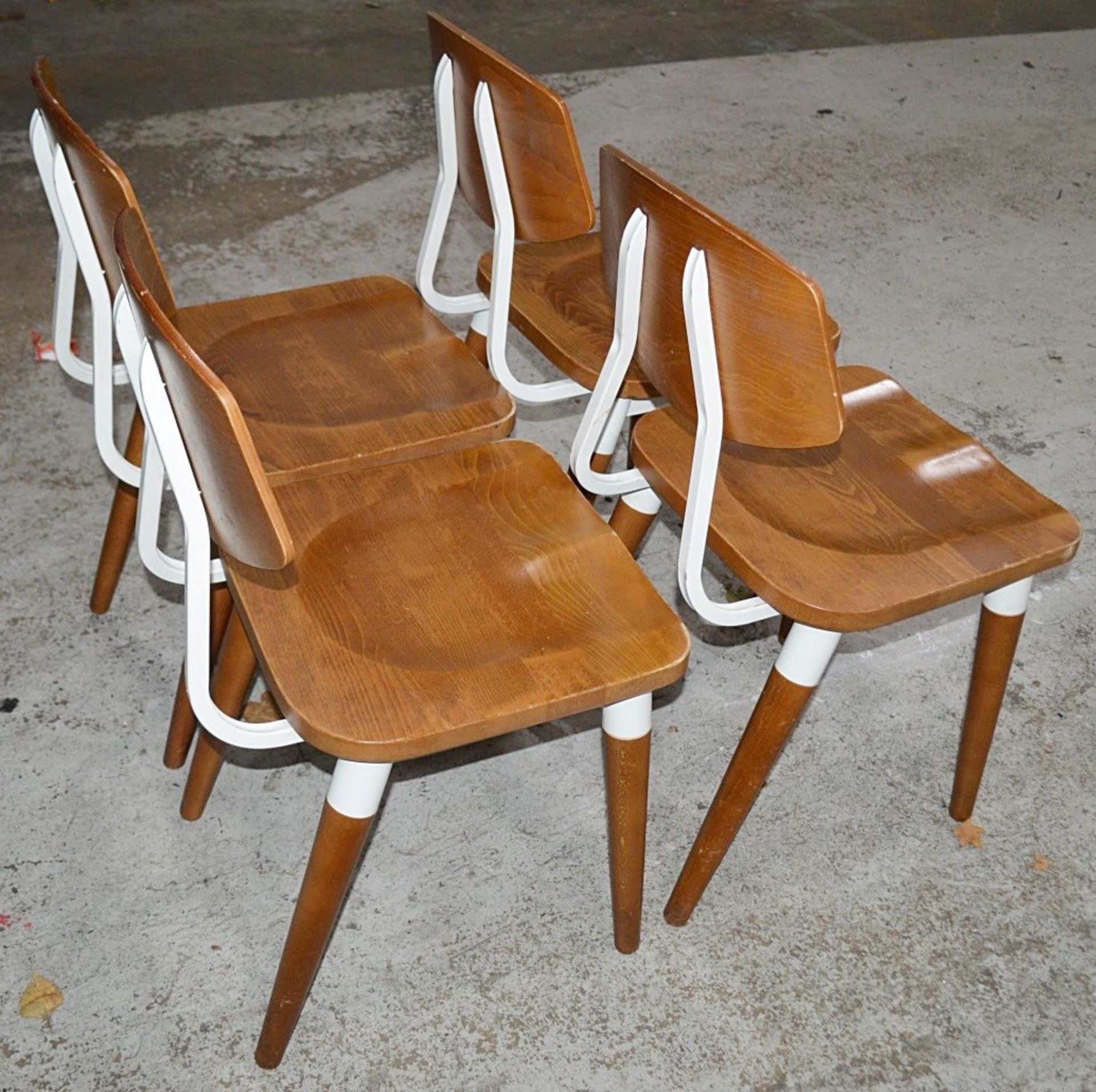 8 x Contemporary Commercial Dining Chairs With A Sturdy Wood And Metal Construction - Image 10 of 10