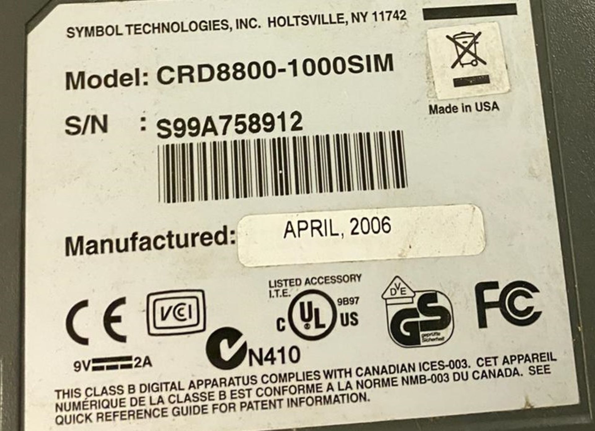 10 x Symbol Single Serial Cradle - Ref: CRD8800-1000SIM - Used Condition - Location: Altrincham WA14 - Image 7 of 8