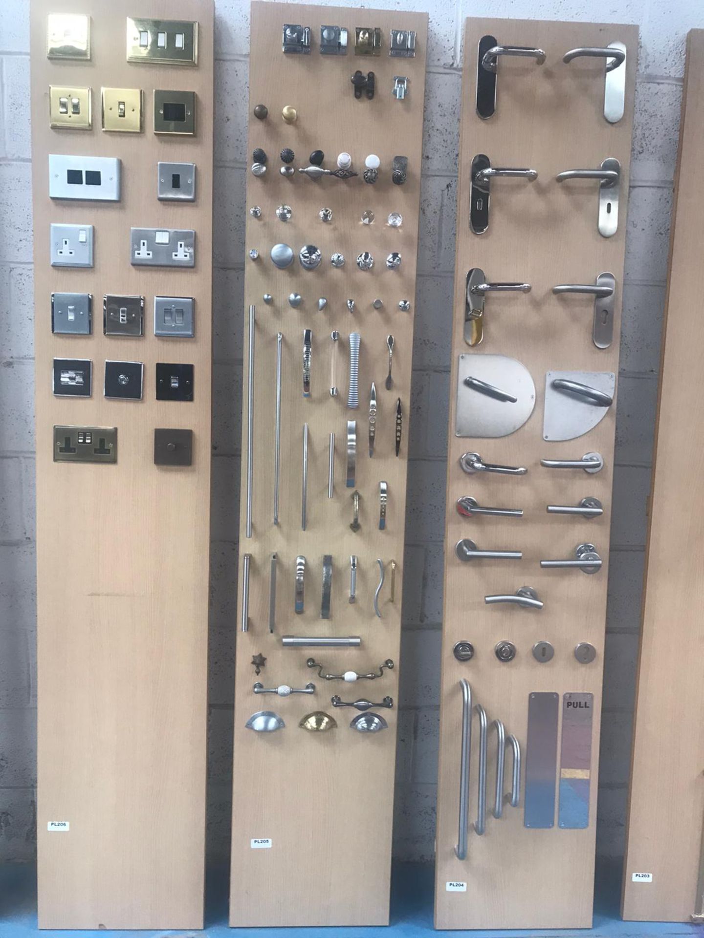 Large Collection of Display Units Fitted With Various Door Handles, Knobs, Knockers, Switches, - Image 5 of 15