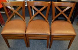4 x Assorted Cross-Back Dining Chairs - Dimensions: W43 x D40 x H82 x Seat 46cm - Used - Ref614 -