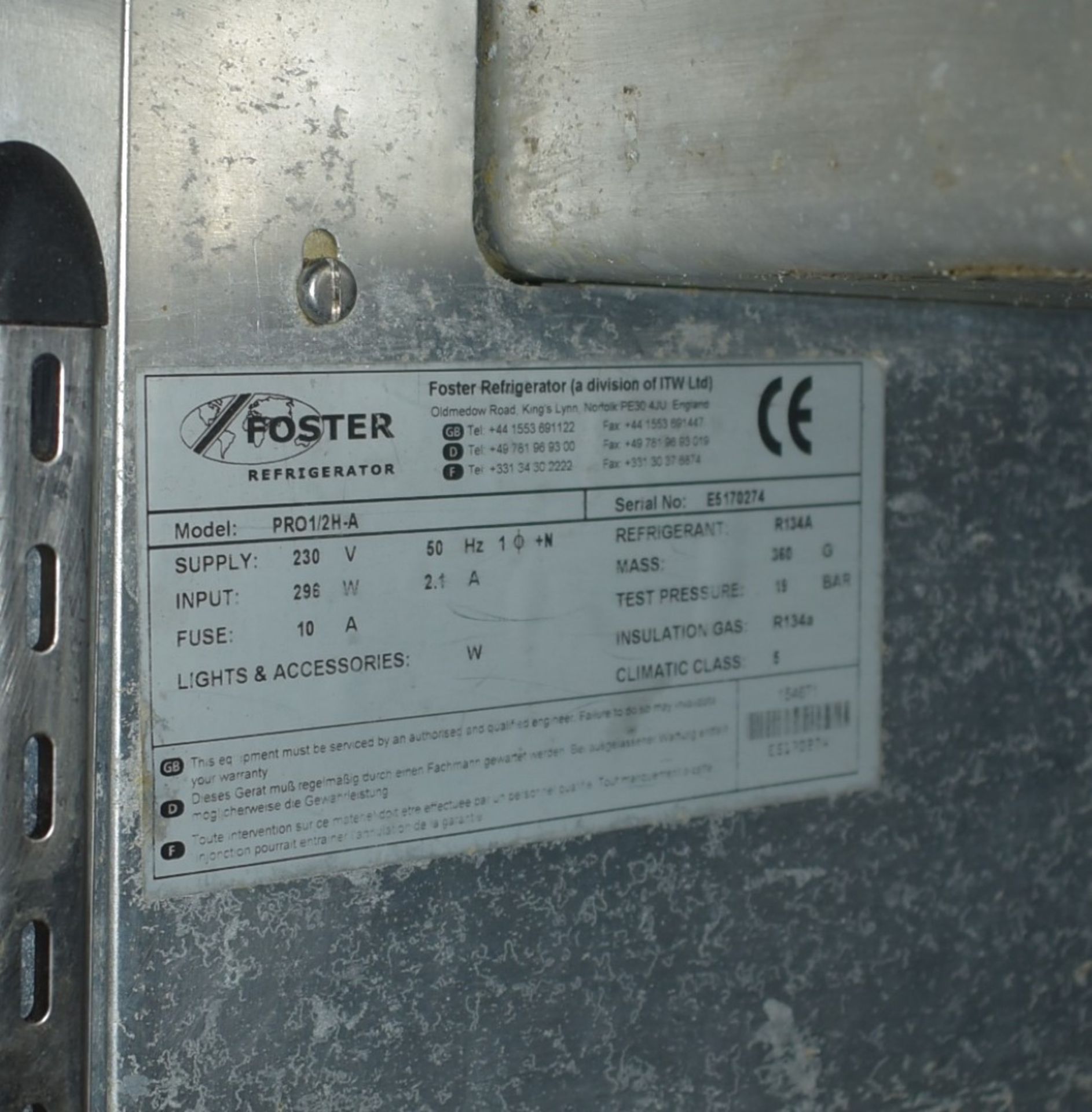 1 x Foster Pro1/2H-A Counter Top Refrigerator - CL586 - Location: Stockport SK1 - Image 2 of 3