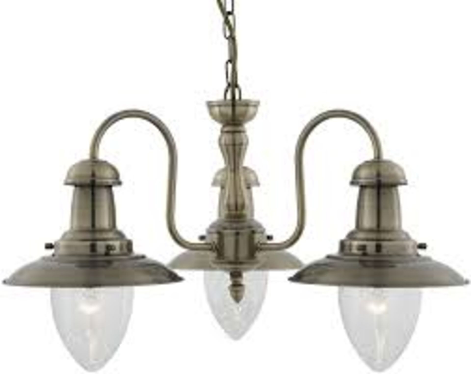 2 x Searchlight Fisherman Antique Brass 3 light Fitting - Ref: 5333-3AB - New Boxed - RRP: £144 each - Image 3 of 4