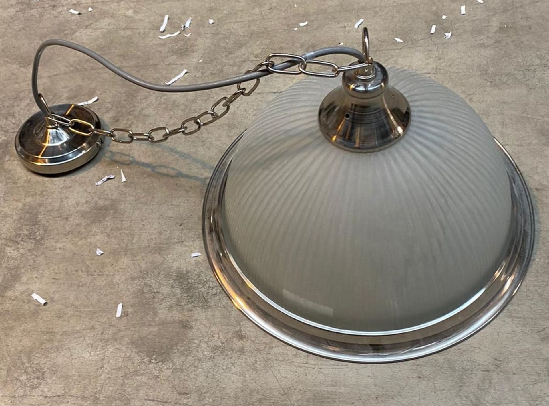 1 x Searchlight American Diner Pendant in Satin Silver - Ex Display - Location: Altrincham WA14 - Image 2 of 5