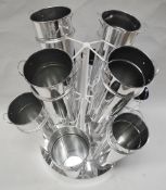 4 x Metal Retail Display Stands For Flowers - Comes Complete With 40 x Metal Flower Pots