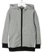 1 x DKNY Zipped Hoodie Grey - New With Tags - Size: 14A - Ref: D25C70 - CL580 - NO VAT ON THE HAM