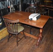 1 x Restaurant Pub Table With Two Chairs and Industrial Light Fitting With Pipe Design and 240v Plug