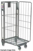 1 x Roller Cage With Heavy Duty Castors - Demountable With Three Sides - Ideal For Storing and