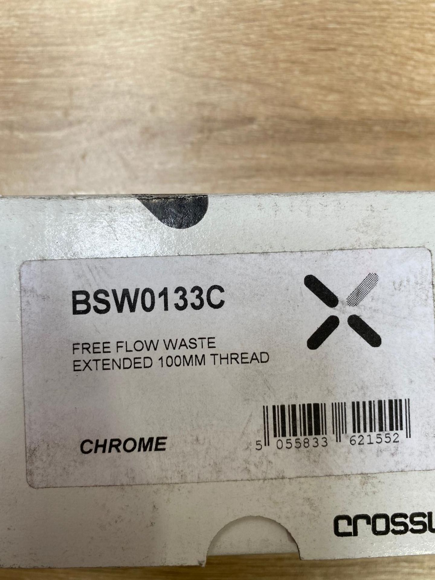 1 x CROSSWATER Free Flow Waste Extended 100mm Thread - Product Code: BSW0133C - New Boxed Stock - Image 2 of 3