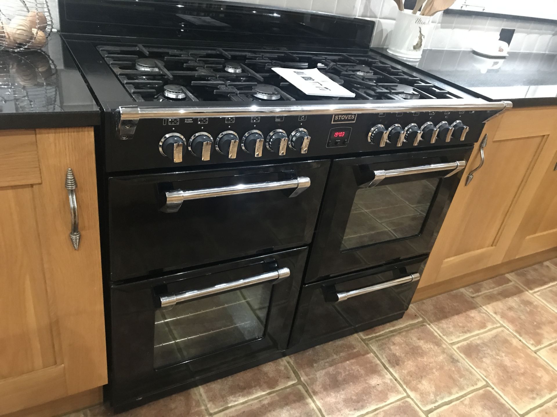 1 x Stoves Richmond 1100DF Dual Fuel Range Cooker With Matching Extractor Hood - Black Finish With 4 - Image 2 of 18