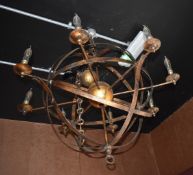 1 x Astromony Ceiling Light With Copper Finish and Candle Bulbs - CL586 - Location: Stockport SK1