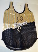 1 x FUN&FUN Sequined Mesh Tank Top In Black And Gold - New With Tags - Size: 36 - Ref: FNJTS1