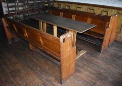 2 x Church Pew Seating Benches - Approx 14ft in Length - Comes in Four Sections - CL586