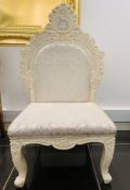1 x Wide Throne Chair In White - Dimensions: 125x75cm - Ref: Lot 84 - CL548 - Location: Near
