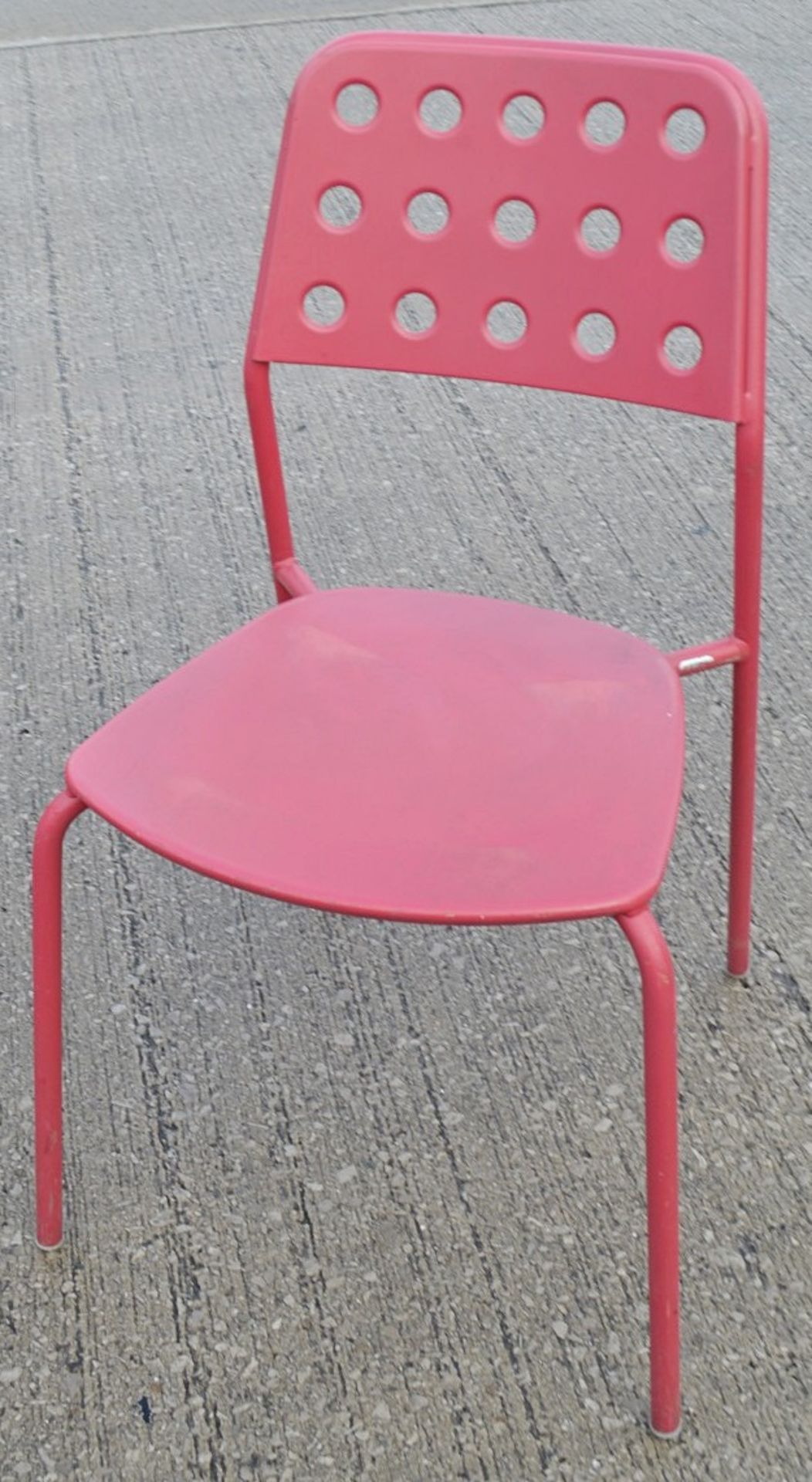 5 x Emu Branded Italian Made Outdoor Metal Stackable Bistro Chairs In Magenta (Hot Pink) - - Image 4 of 6