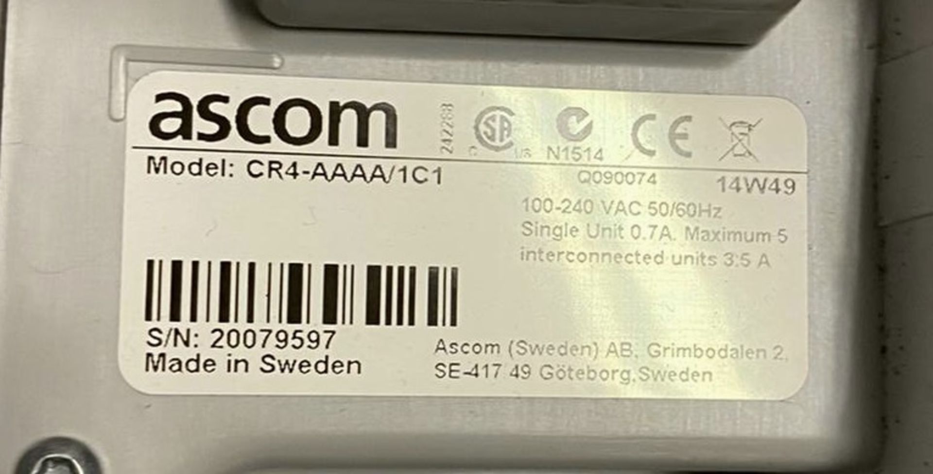 3 x Ascom Battery Pack Charger - Ref: CR4-AAAA - Used condition - Location: Altrincham WA14 - Image 4 of 4