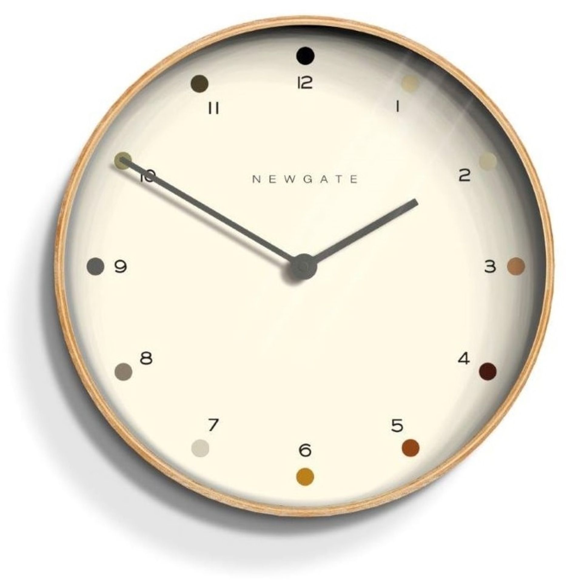 1 x Mr Clarke Scandanavian-style Light Plywood Wall Clock  - 28cm Diameter - BRAND NEW