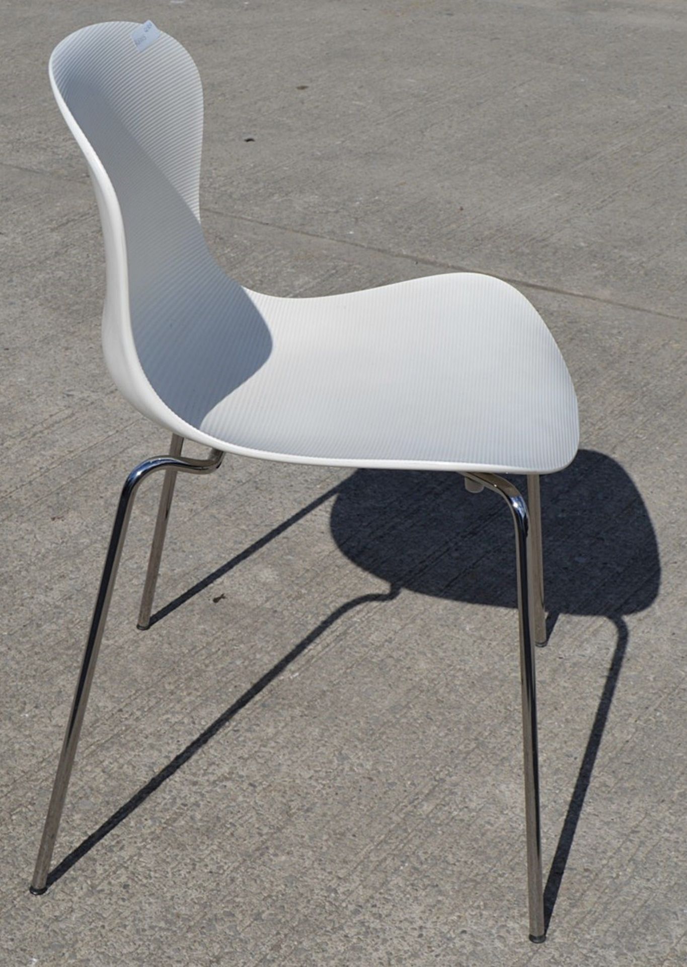 1 x Genuine Fritz Hansen 'Nap' Designer Chair In White & Chrome (KS50) - Dimensions: W48 x D40 x - Image 5 of 6