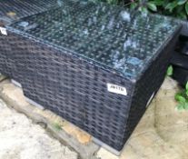 2 x Kensington Wicker / Rattan Square Glass Topped Side Tables - Ref: JB174/JB176 - Pre-Owned - NO