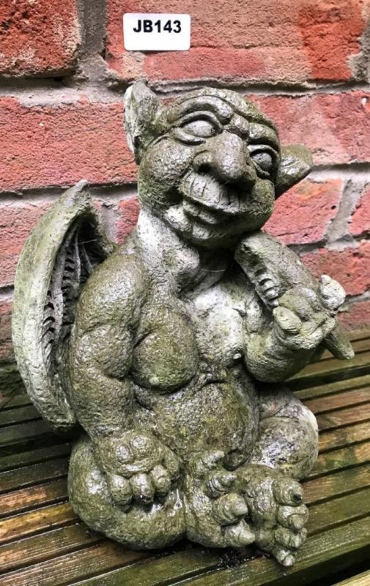 1 x Stone Gargoyle Character - Size Approx 20cm x 20cm - Ref: JB143 - Pre-Owned - NO VAT ON THE - Image 3 of 3