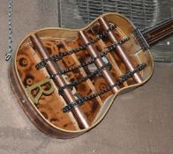 1 x Full-Size Decorative Wall Hung Guitar With Copper Pipe, Bike Chains and The Letter R - CL586 -