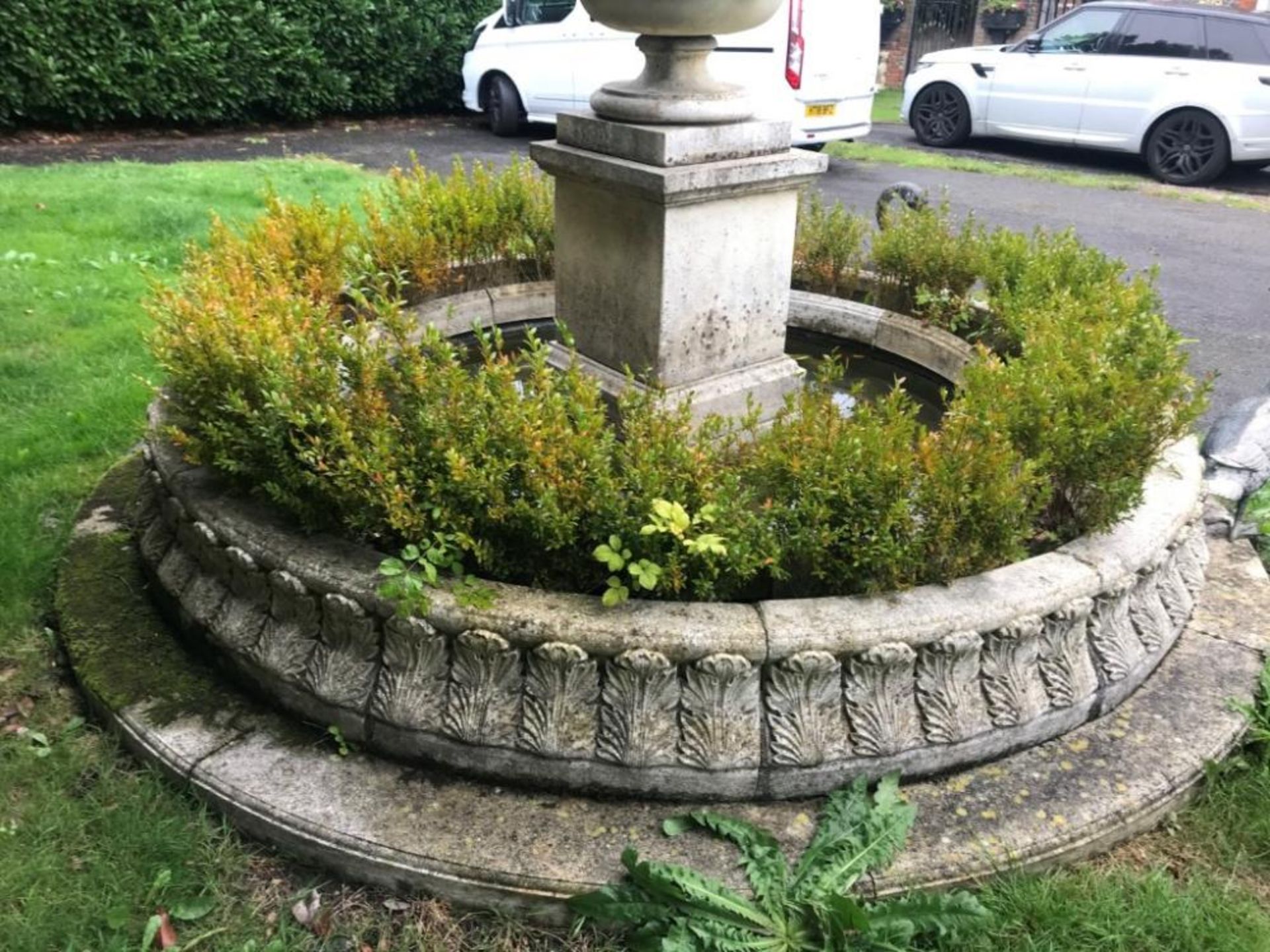 A Magnificent Period Style Circular Stone Fountain Pond With Mature Herbaceous Borders - 3 Metres In - Image 9 of 21