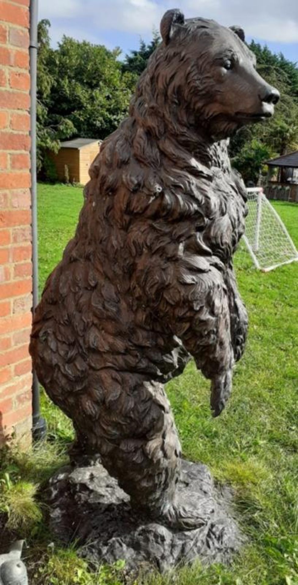 1 x Majestic Real Looking Giant Solid Bronze 1.9 Metre Tall Standing Bear Garden Sculpture - - Image 2 of 15