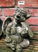 1 x Stone Gargoyle Character - Size Approx 20cm x 20cm - Ref: JB143 - Pre-Owned - NO VAT ON THE