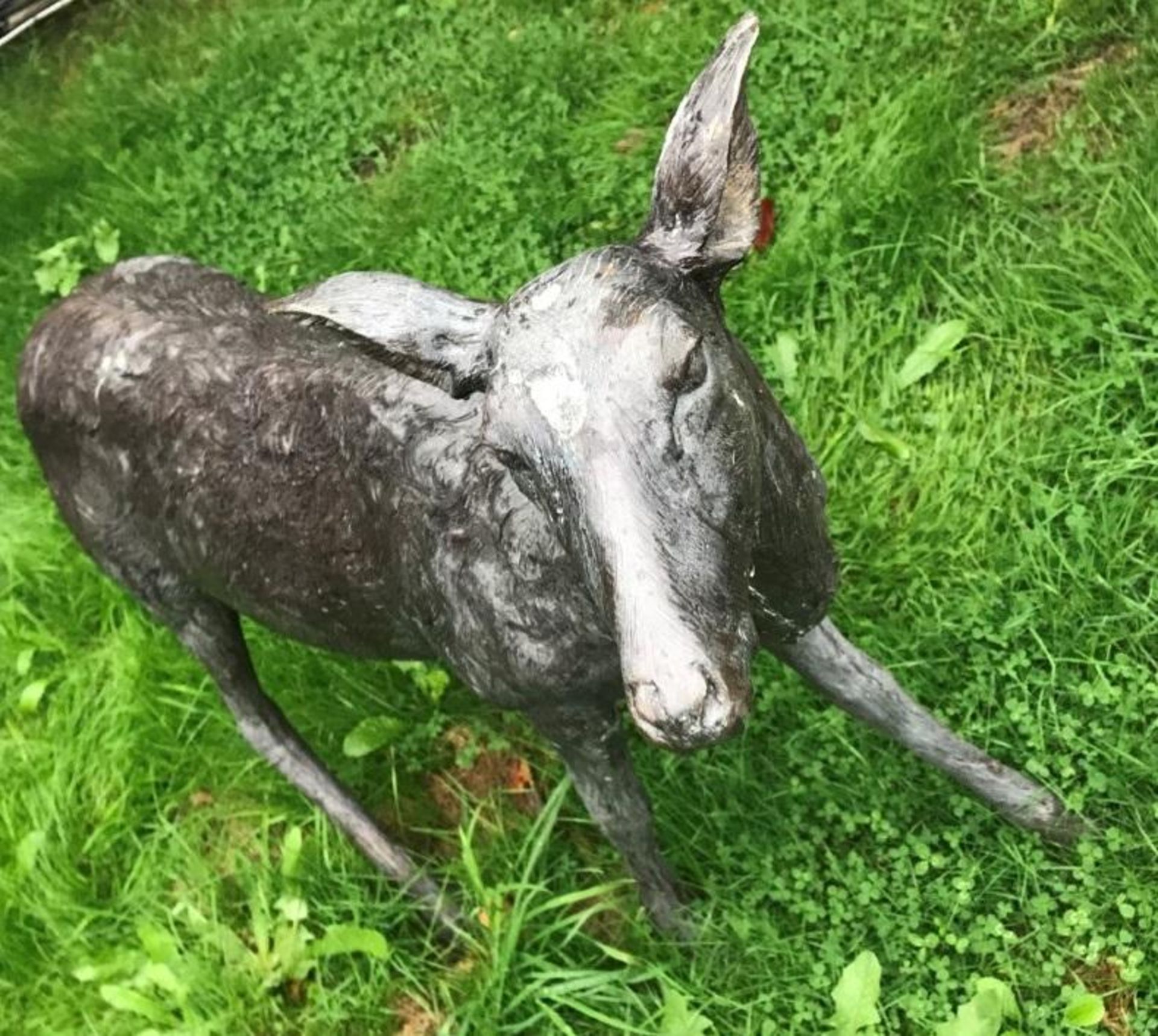 1 x A Magnificent Large Life Sized Bronze Doe Deer Outdoor Sculpture / Stag - Dimensions: Width - Image 2 of 6