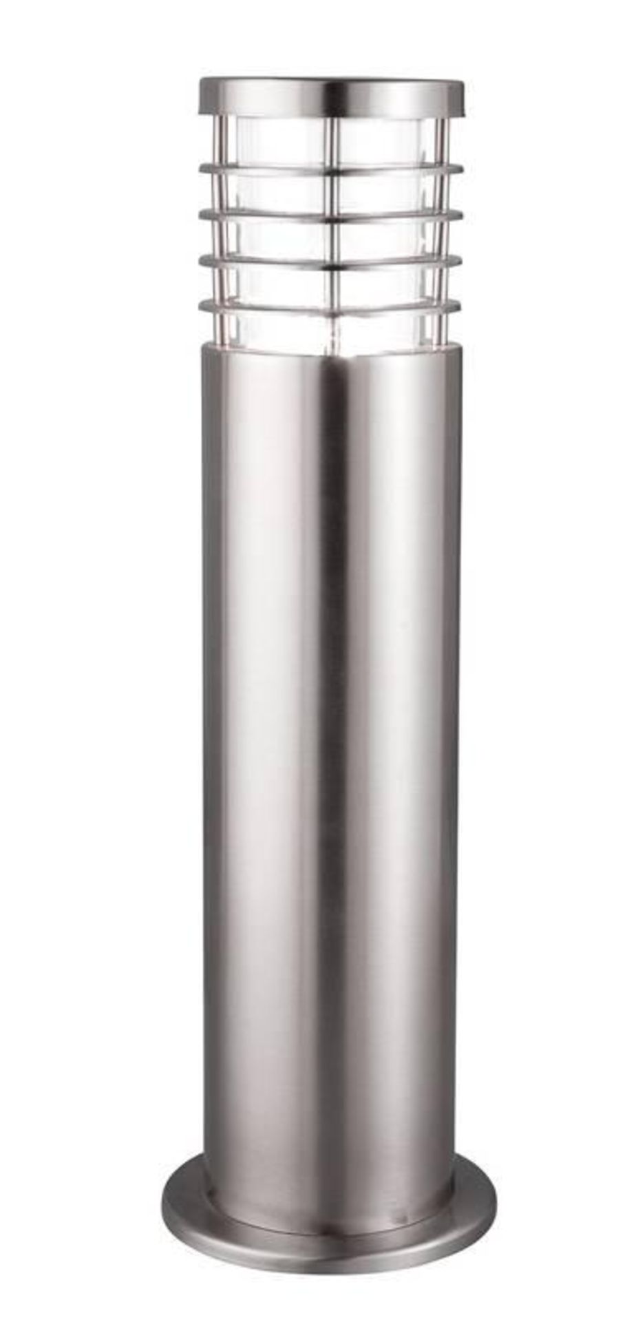 1 x Satin Silver Outdoor Stainless Steel Bollard Light With Polycarbonate Diffuser - IP44 Rated - 45 - Image 2 of 2