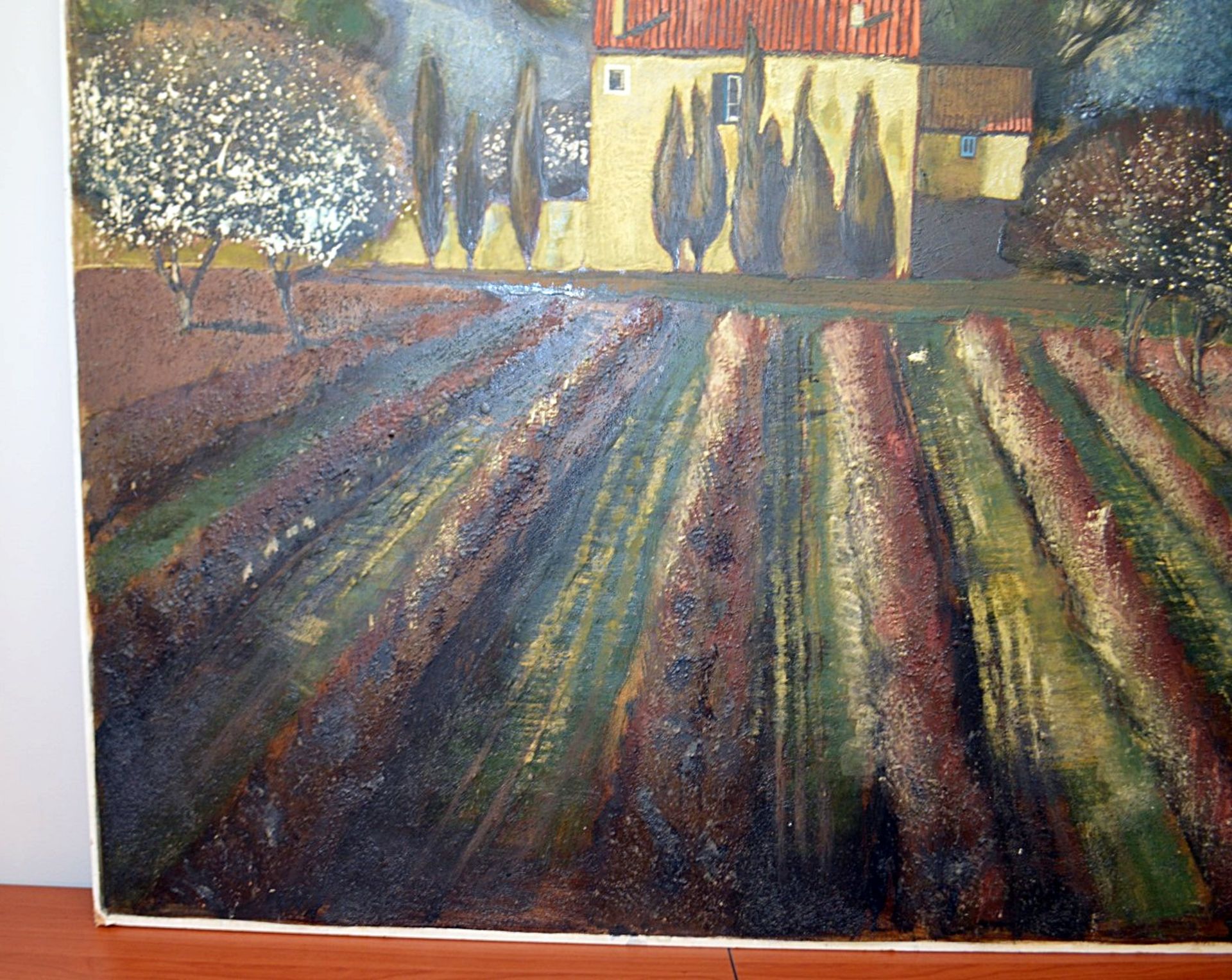 1 x Original Signed Painting Of A Farmhouse In France By Lydia Bauman (1998) - Dimensions: 122 x - Image 3 of 9