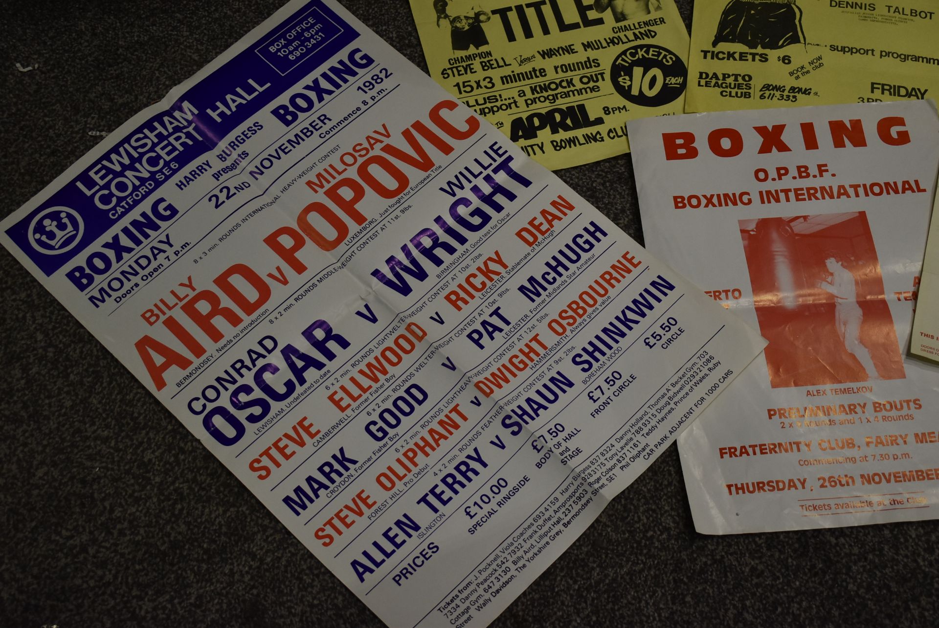 Collection of 9 x Vintage Early 1980's Boxing Posters - Venues Include Lewisham Concert Hall, - Image 2 of 7