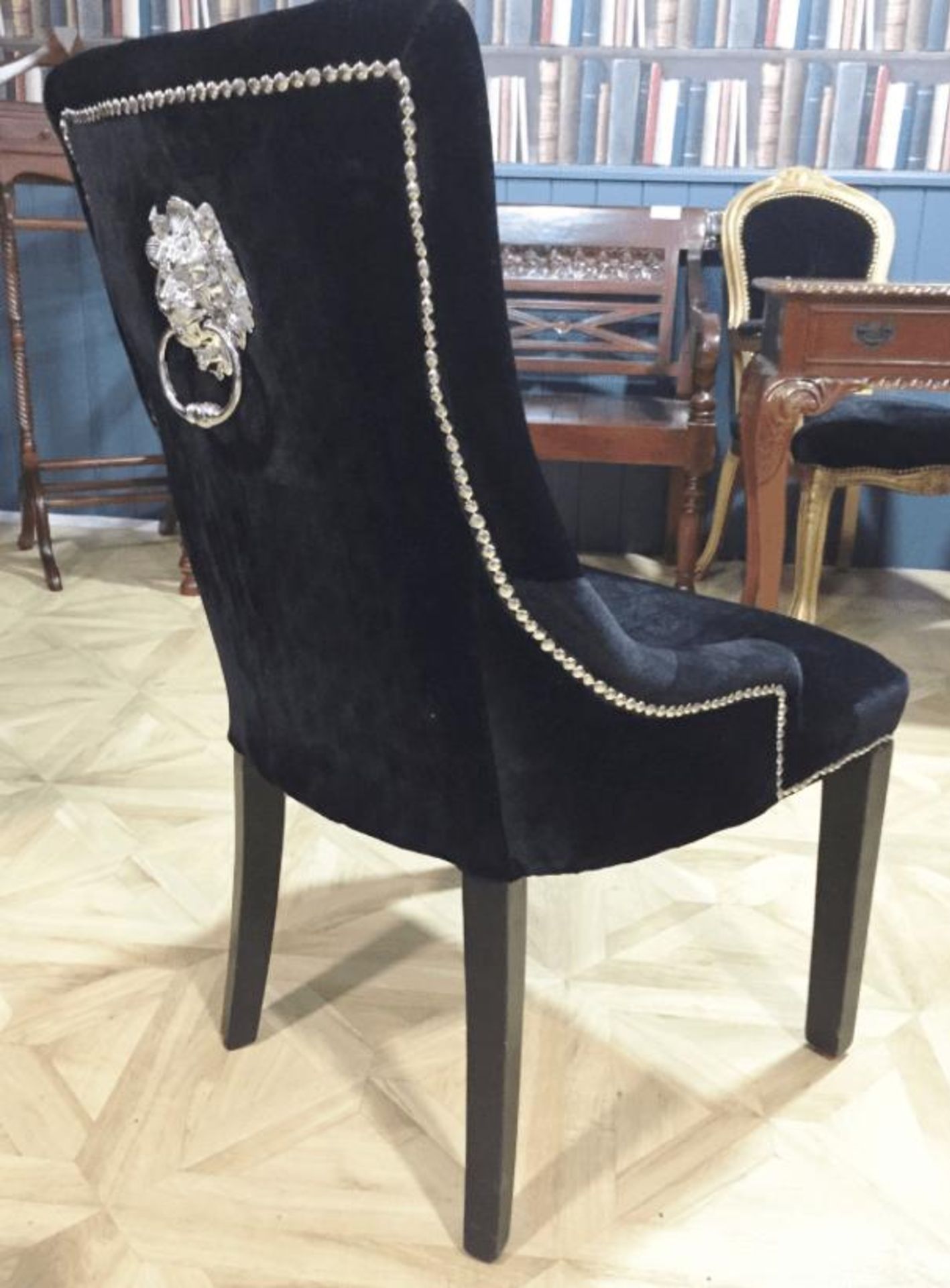 6 x HOUSE OF SPARKLES Luxury Vintage-style Button-Back 'LION' Dining Chairs Richly Upholstered In