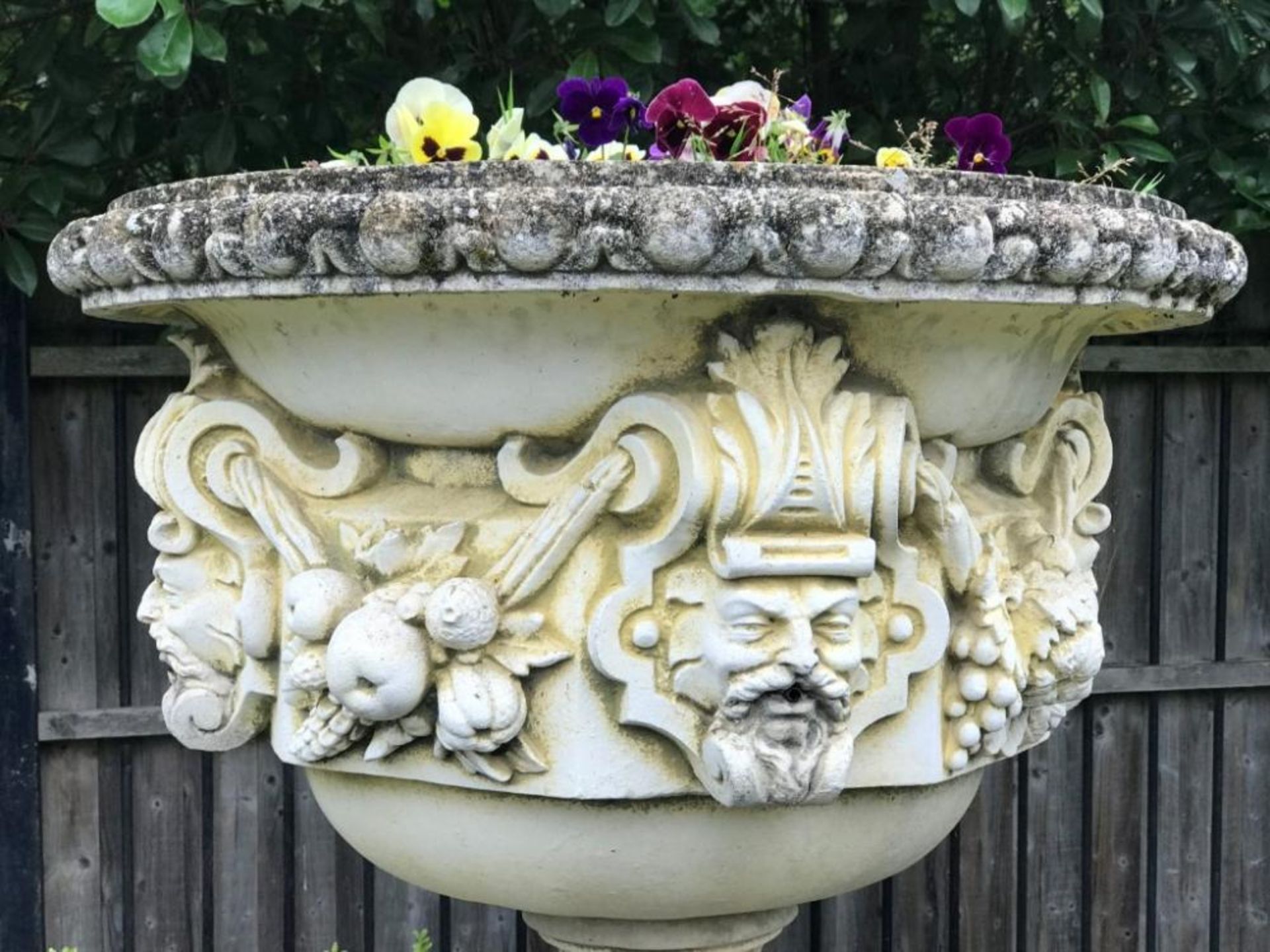 A Magnificent Period Style Circular Stone Fountain Pond With Mature Herbaceous Borders - 3 Metres In - Image 16 of 21