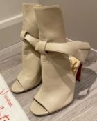 1 x Pair Of Genuine Christain Louboutin High Heel Shoes In Crème - Size: 36 - Preowned in Good Condi