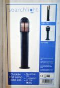1 x Aluminium Ip44 Black Bollard Light With A Polycarbonate Diffuser - New Boxed Stock - Dimensions: