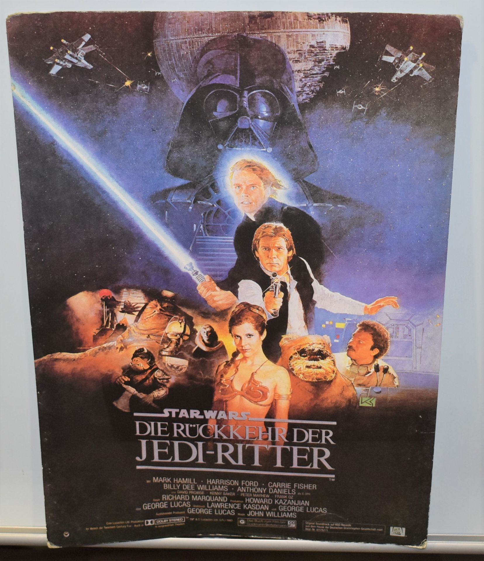 1 x Vintage Star Wars Return of the Jedi German Movie Advertisement on Card - Size 30 x 42 cms -