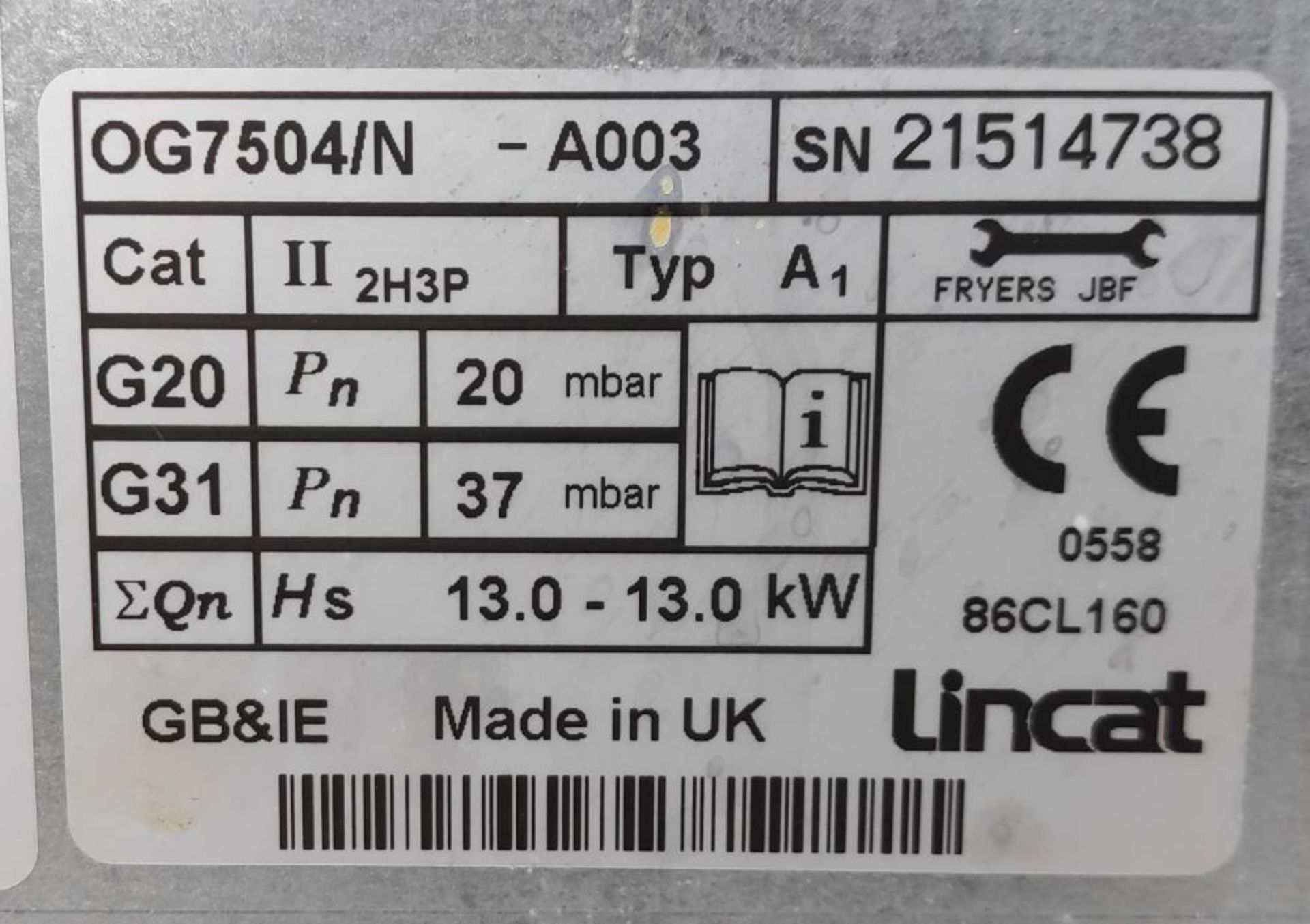 1 x Lincat Phoenix Natural Gas Free-standing Atmospheric Steamer - OG7504/N-A003 - Dimensions: - Image 3 of 16