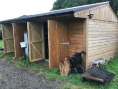 1 x Large 2 x Double Door Shed/Stable Timber Outbuilding - Dimensions: Length 728cm Depth 366cm x