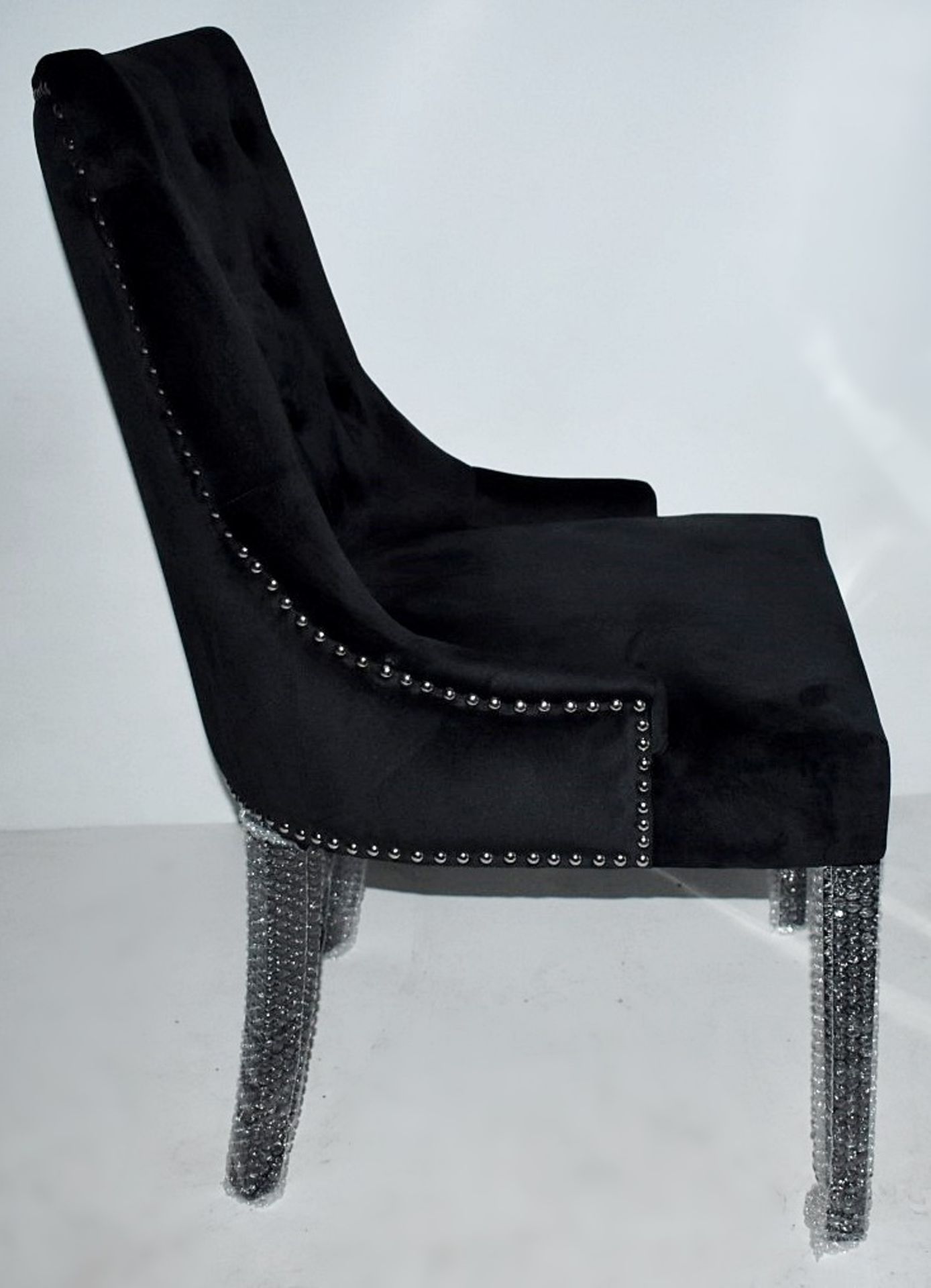 6 x HOUSE OF SPARKLES Luxury Vintage-style Button-Back 'LION' Dining Chairs Richly Upholstered In - Image 2 of 11