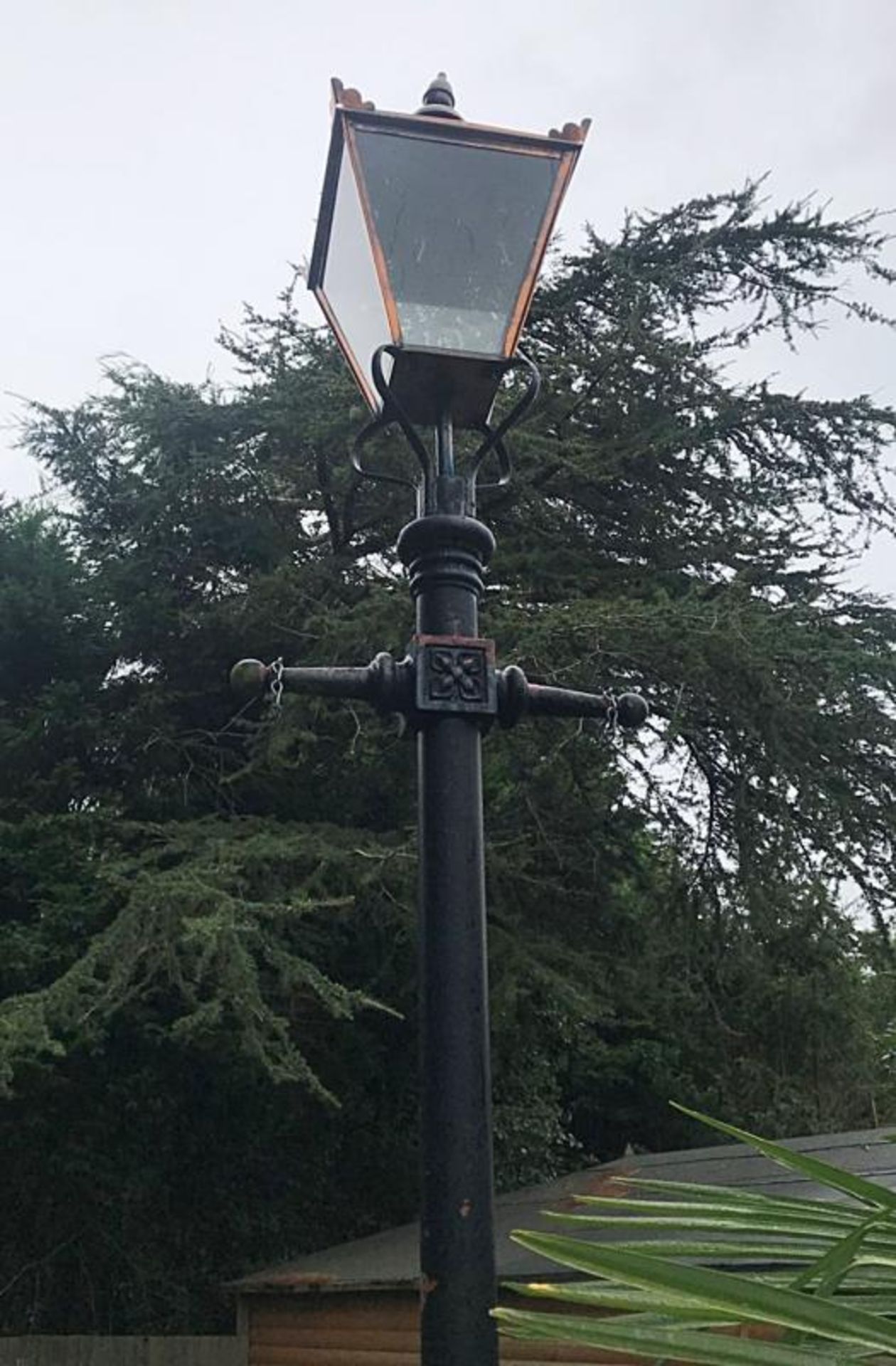 1 x Original 4.8 Metres High Cast Iron Lampost with Copper Chelsea Lantern Top - Dimensions: - Image 2 of 5