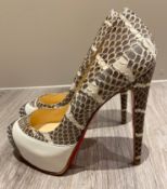 1 x Pair Of Genuine Christain Louboutin High Heel Shoes In Print - Size: 36 - Preowned in Very Good