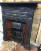 1 x Stunning Antique Victorian Cast Iron Fire Surround With Pristine Tiled Sides - Dimensions: