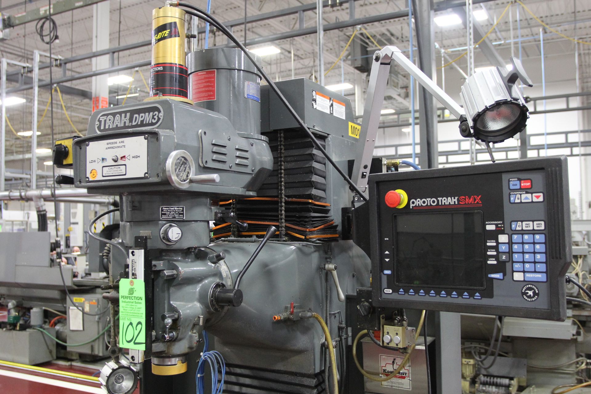 TRAK DPM3 3 hp Vertical Mill, s/n 05-CF13916, w/ PROTO TRAK SMX 3 Axis Control, 3 Axis Power Feed - Image 3 of 4