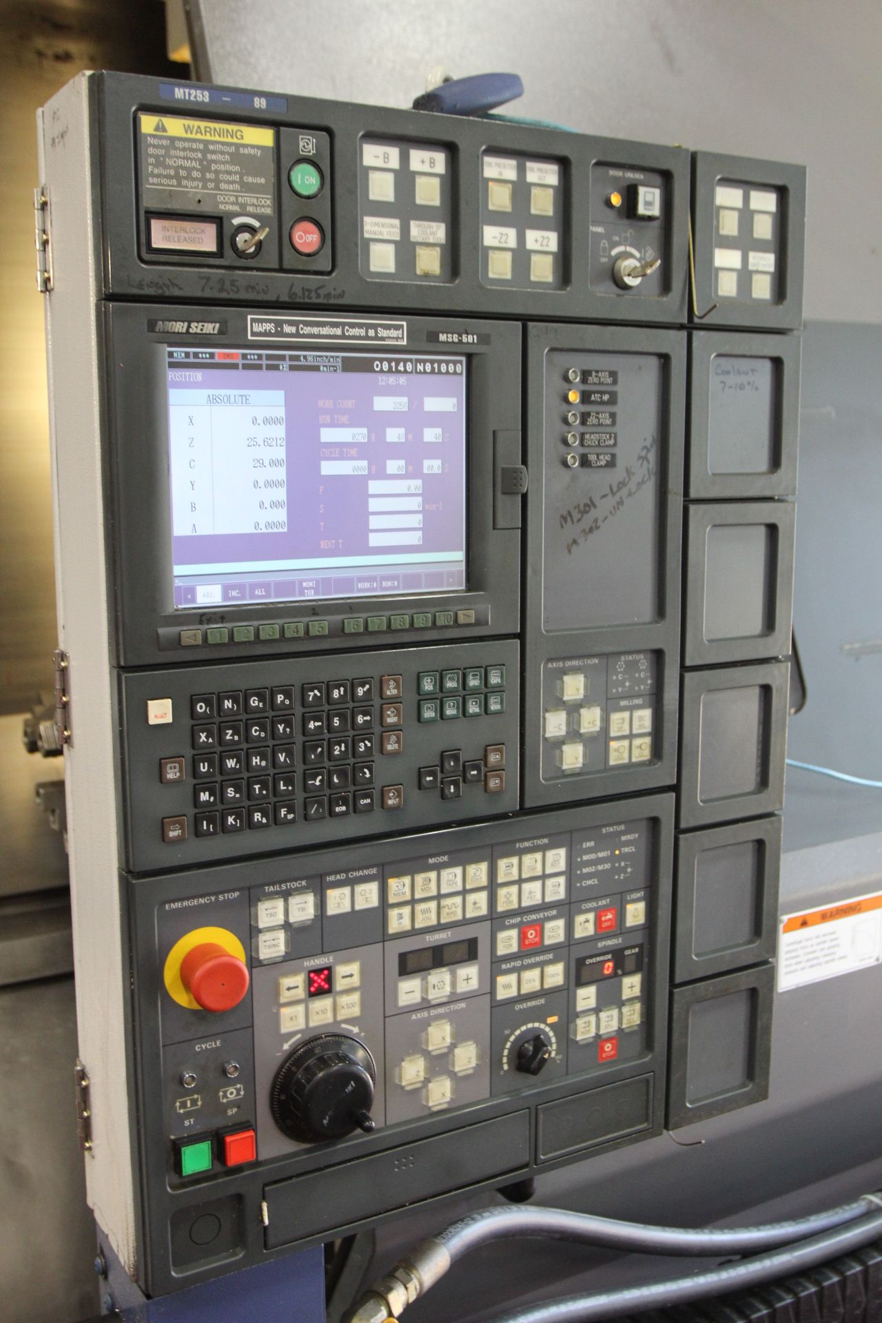 2001 MORI SEIKI MT 253S/1500 5 axis MILLING/TURNING CENTER, s/n 89, w/ MSG-501 Control, Max Swing- - Image 3 of 8