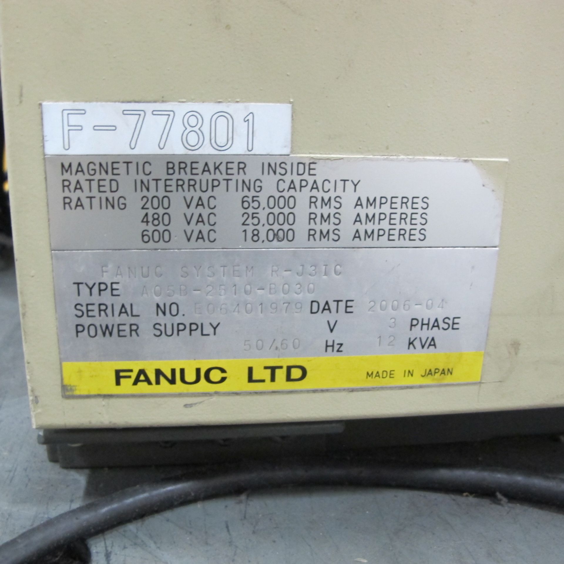 FANUC F-77801, 6 AXIS ROBOT R-2000i B/165F, S/N R06406769, W/FANUC SYSTEM R-J3iC CONTROL PANEL W/ - Image 5 of 6